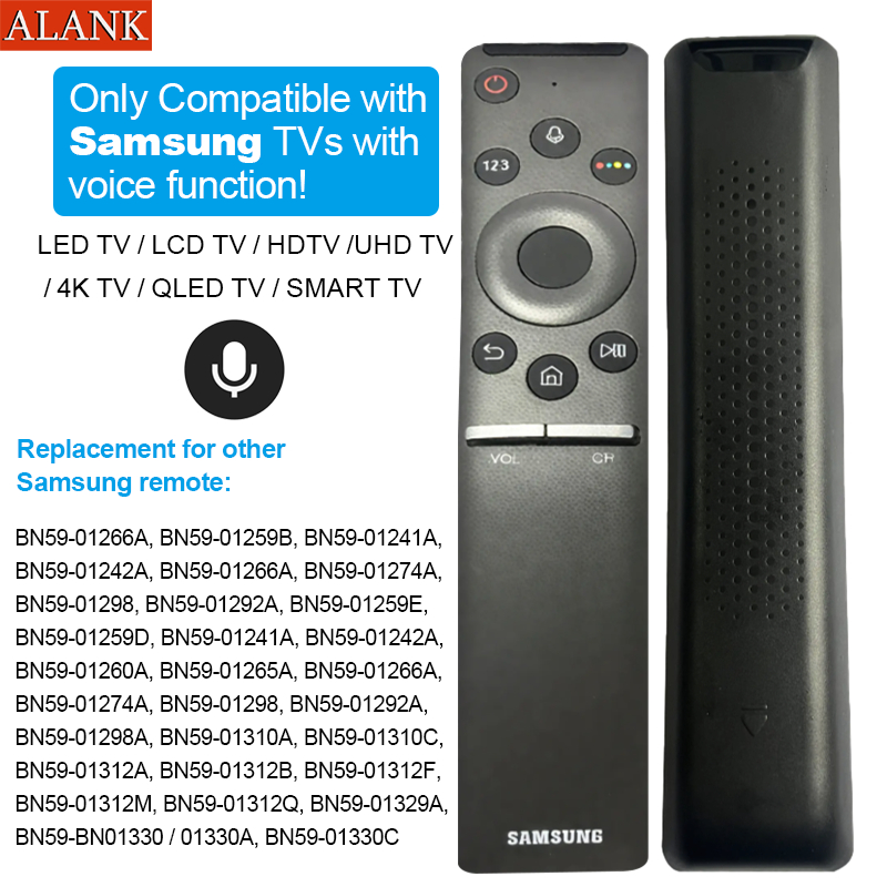 ALANK Remote รีโมททีวี SAMSUNG คำสั่งเสียง สำหรับทีวี LED/QLED/Smart ทีวี รุ่น BN59-01330C (QN49Q70RAFXZA)