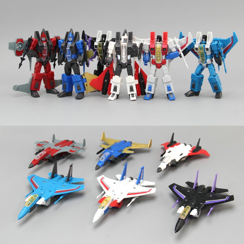 Transformers Toys ของเล่นพกพา PT Red Spider Flight Team Three Pointed Small Scale Airplane F15 Model