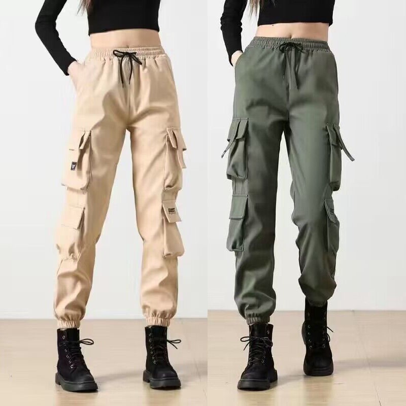 พร้อมส่ง เสื้อผ้าผู้หญิงสไตล์เกาหลี กางเกงขายาวเอวปรับได้ มีกระเป๋ 3 สีให้เลือก 📦มีเก็บเงินปลายทาง