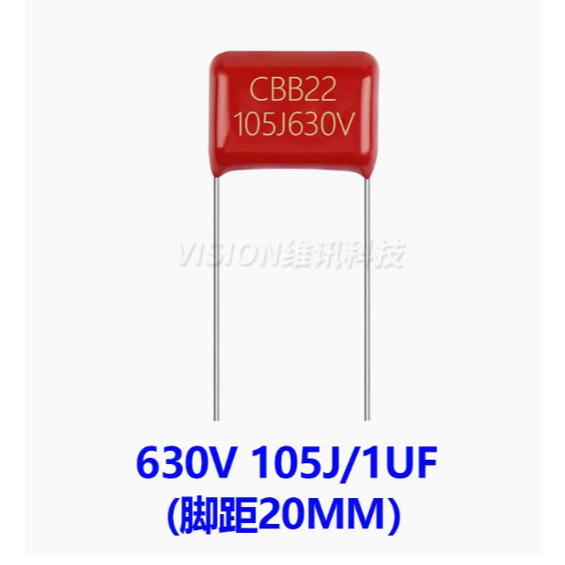 CBB22/21 ตัวเก็บประจุฟิล์ม 250V 400V 630V 105J Pitch 15MM 20MM 25MM 1UF