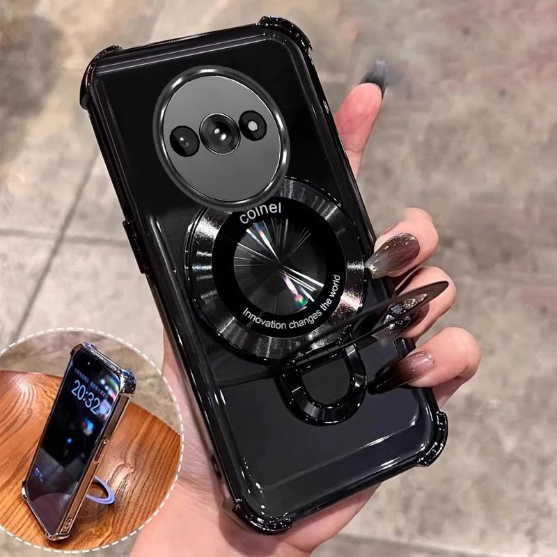 เคสสําหรับ Redmi A3 ใหม่วงเล็บแว่นขยายฟังก์ชั่นโทรศัพท์มือถือเปลือกนิ่ม