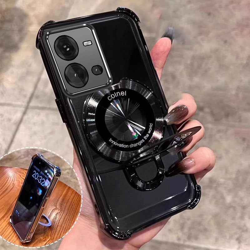 เคสสําหรับ vivo V25 5G V25E 5G วงเล็บใหม่ฟังก์ชั่นแว่นขยายโทรศัพท์มือถือเปลือกนุ่ม