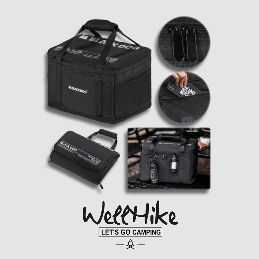 BLACKDOG 15L กระเป๋าเก็บของสำหรับตั้งแคมป์ ผ้า Oxford 600D สำหรับการเดินทางปิกนิกกลางแจ้ง