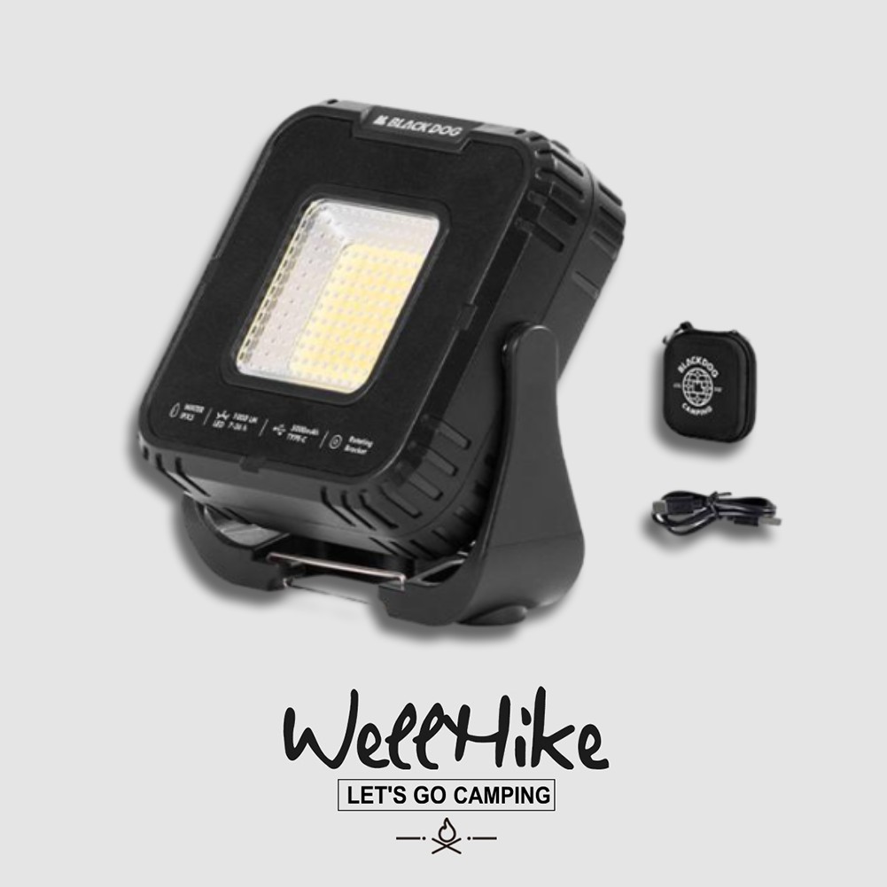 สต็อกพร้อมในกรุงเทพ BLACKDOG ไฟตั้งแคมป์กลางแจ้ง USB ชาร์จ 5000mAh โคมไฟฉุกเฉิน 1000LM