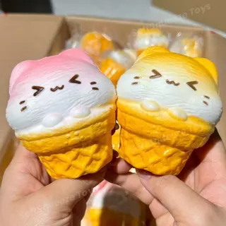 สกุชชี่ ​​ของเล่นเด้งกลับอย่างรวดเร็วหลังจากกดของเล่นกดไอศครีมลูกแมวน่ารัก