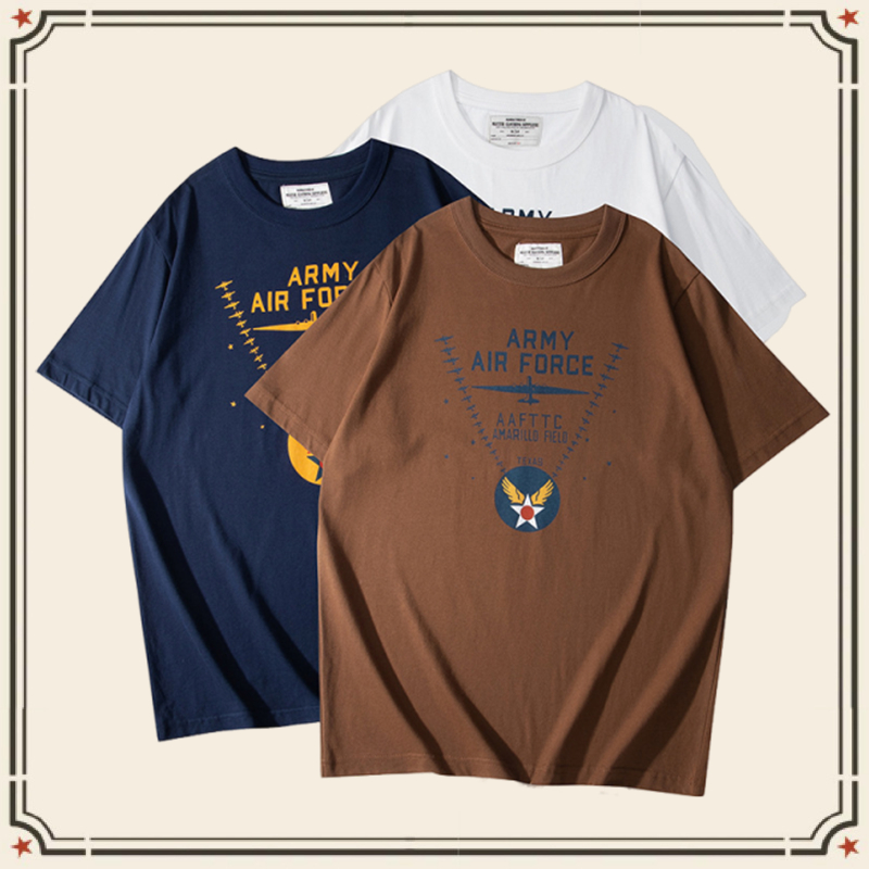 GRND American Air Force Army Khaji เสื้อยืด 200g สไตล์ทหาร เสื้อยืดแขนสั้น
