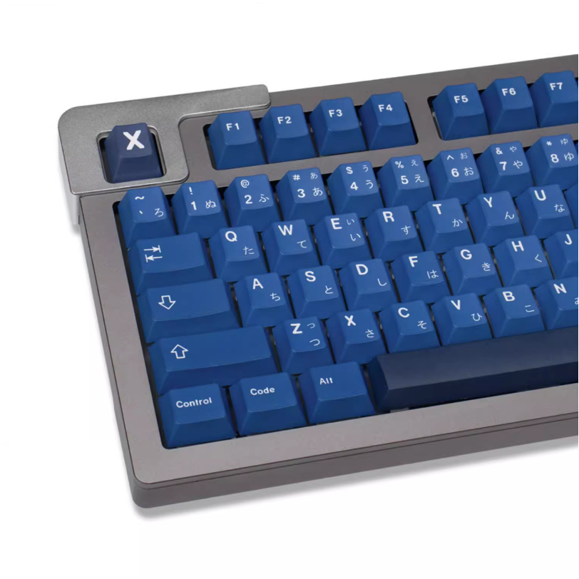 Pbt blue Keycap 129 คีย์โปรไฟล์เชอร์รี่ DYE-SUB ส่วนบุคคล GMK Striker Keycaps สําหรับคีย์บอร์ด 61 64