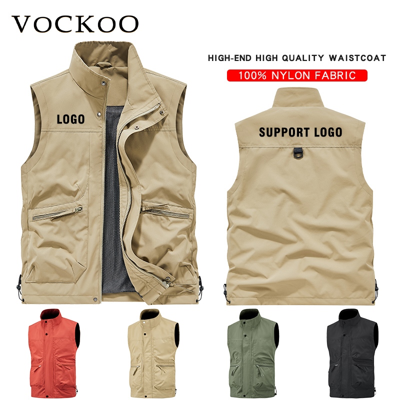 เสื้อกั๊ก High-End มัลติโพCKET พร้อมพิมพ์โลโก้ สำหรับการถ่ายภาพยนตร์และตกปลา