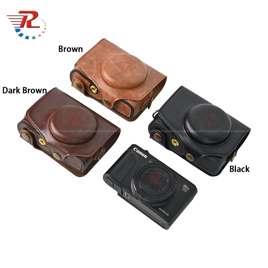 เคสกระเป๋าใส่กล้อง หนัง Pu พร้อมสายคล้องไหล่ สําหรับ Canon SX740HS SX740 HS Canon SX740HS SX740 HS