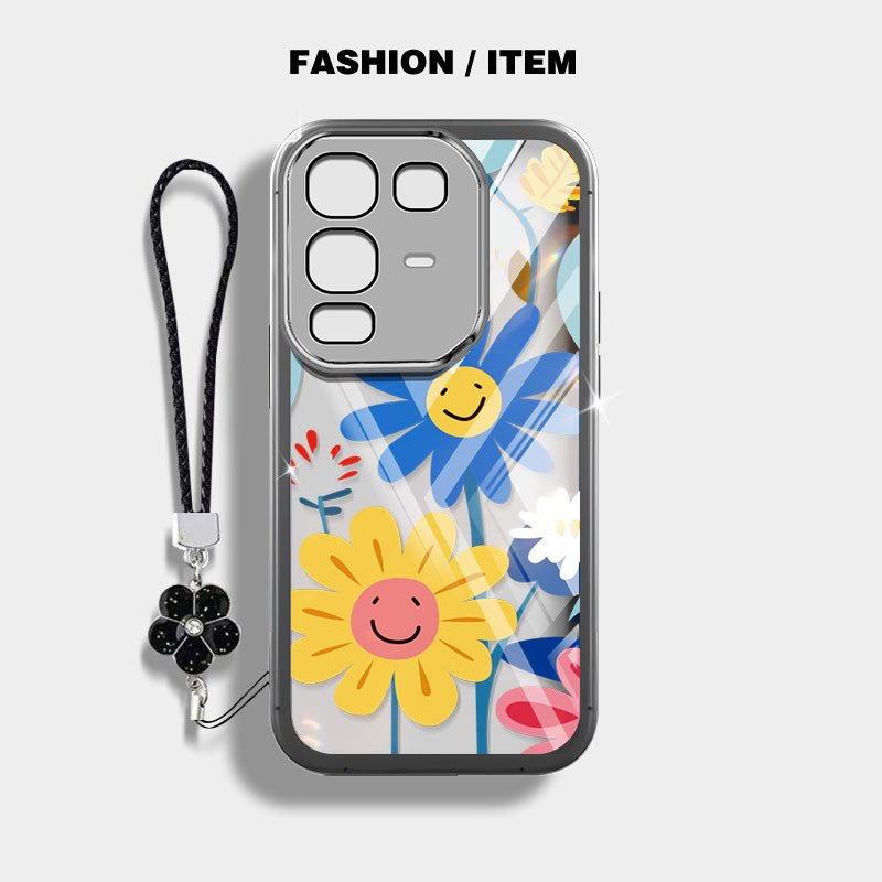 YBD สําหรับ infinix Note 50 Pro Plus 50X 50S หมายเหตุ 60 Pro X6878 X6879 INS สไตล์หน้ายิ้มดอกทานตะวันเคสโทรศัพท์