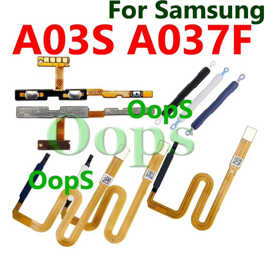 Volume Flex Switch On Off ปุ่มสําหรับ Samsung Galaxy A03S A037F บ้านปุ่มเครื่องสแกนลายนิ้วมือ Flex Sensor กลับคีย์สายริบบิ้น