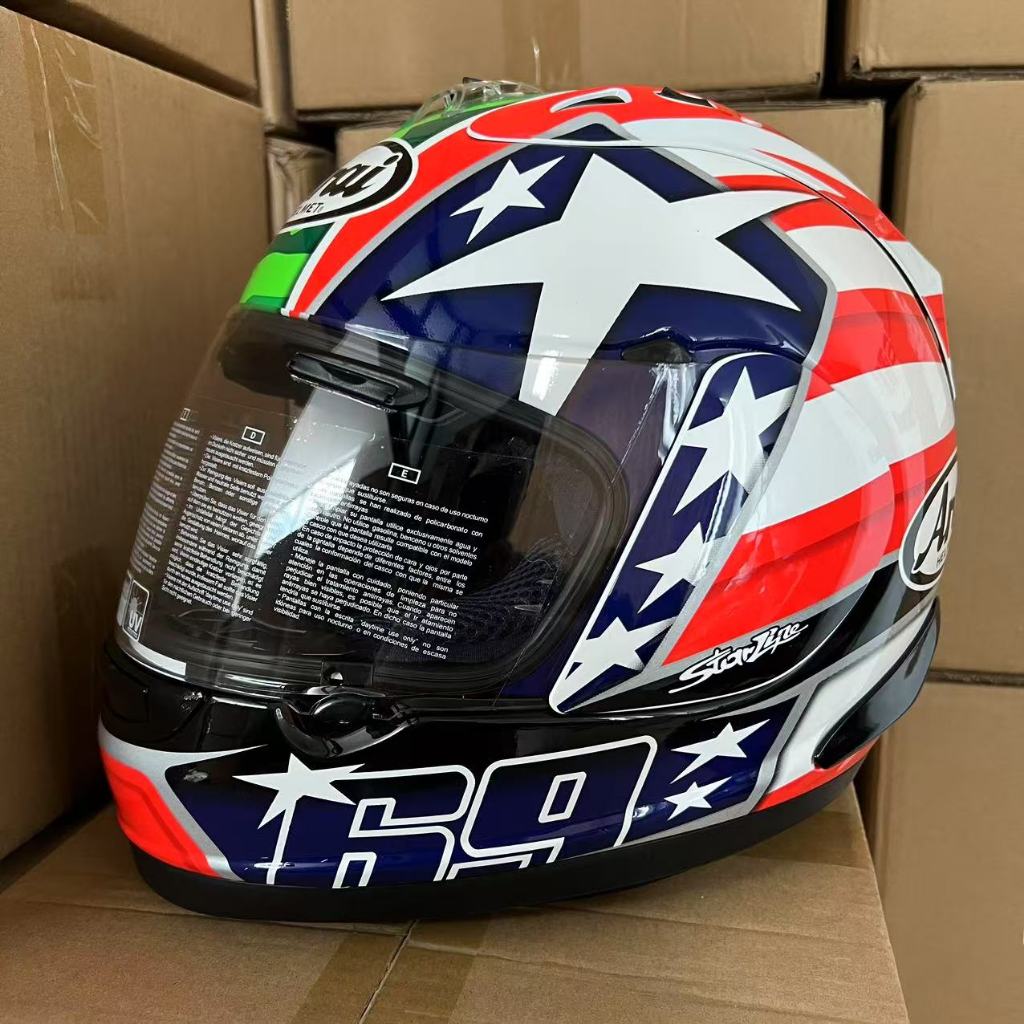 ARAI RX7 RR5 Haydn แตงโมรถจักรยานยนต์หมวกกันน็อคเต็มขี่หมวกกันน็อคป้องกันการตก โลโก้สี