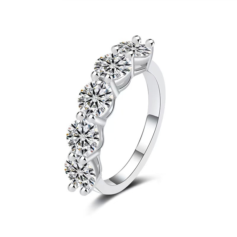4mm-1.5ct/5mm-2.5ct moissanite diamond half eternity Ring