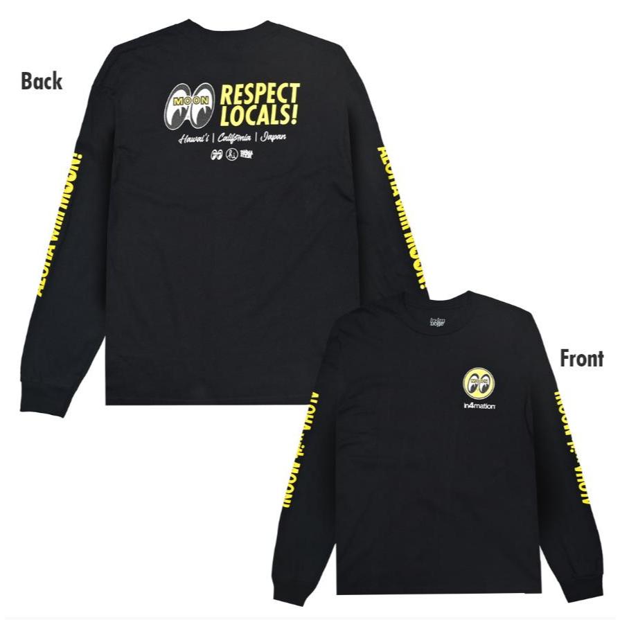 เสื้อยืดแขนยาว in4mation x MOONEYES เคารพท้องถิ่น สำหรับผู้ชาย