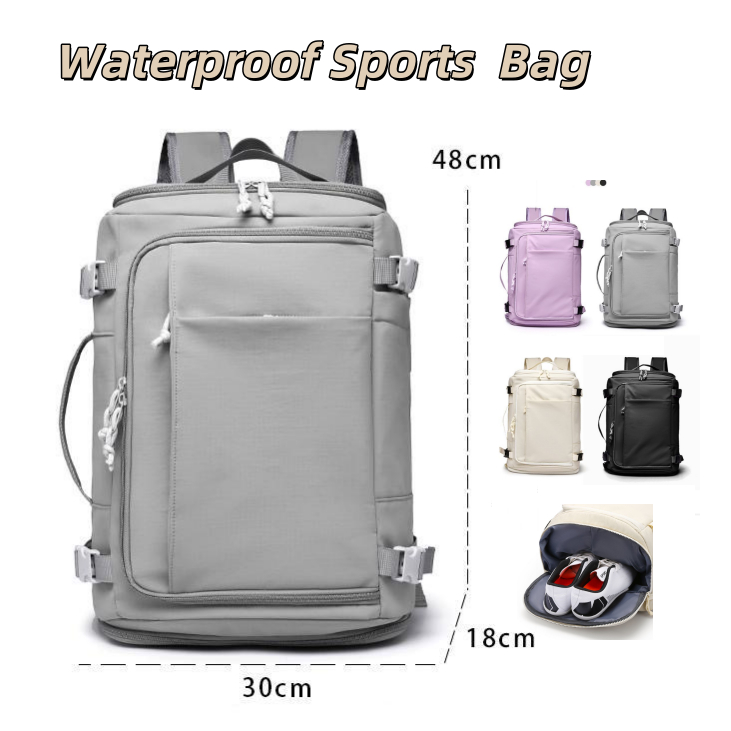 กระเป๋ากีฬา 28L ขยาย 38L กันน้ำ 100% ✨พร้อมช่องใส่รองเท้า+คอมพิวเตอร์   แยกชัดเจน! กระเป๋าออกกำลังกาย