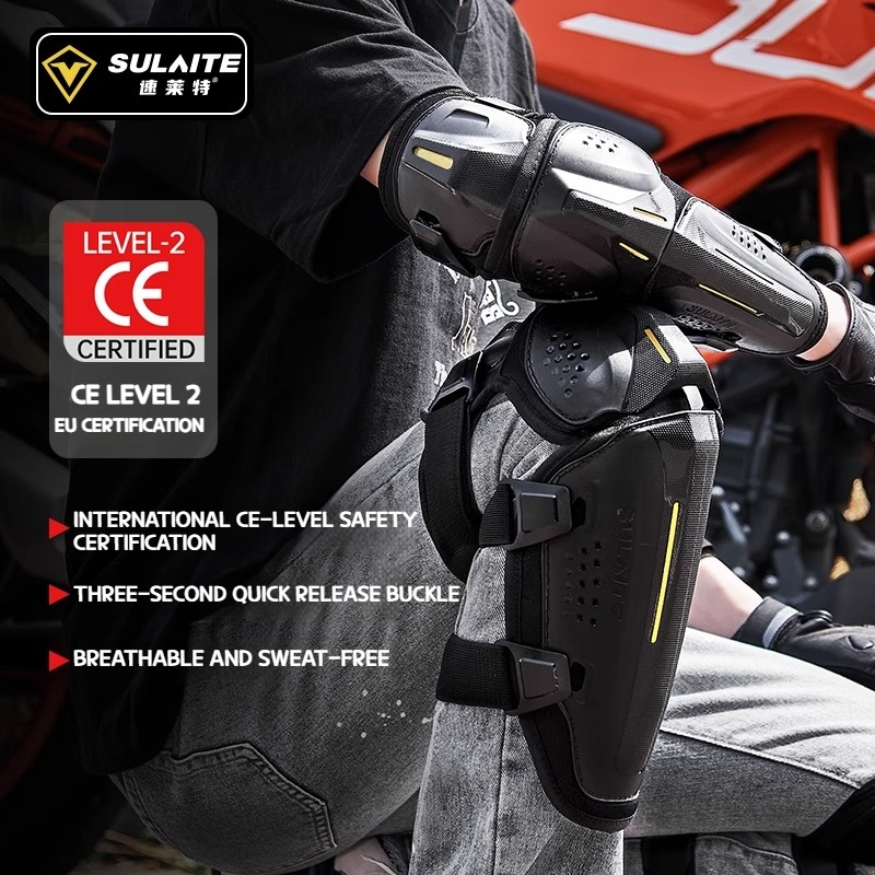 SULAITE รถจักรยานยนต์ Knee-and-Shin Guards Elbow Pads สําหรับผู้ชายผู้หญิง Powersports ป้องกัน