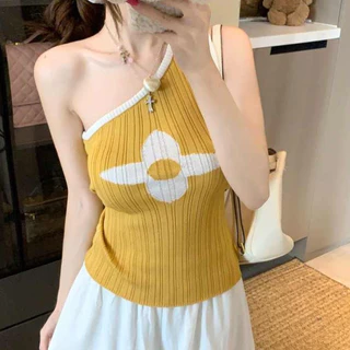 🎀bearbra🎀สีพร้อมส่ง เสื้อครอปแขนกุดผ้านุ่ม ไม่บาง ผ้าร่องเล็ก กระชับสัดส่วน แมชง่ายทุกลุค เสื้อกั๊กถักไหล่เอียง