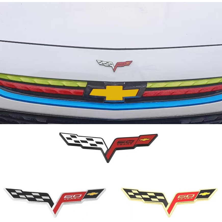 1 PC สําหรับ Chevrolet Cruze Malibu Camaro ดัดแปลง Corvette 60th Anniversary emblem รถป้ายด้านข้างสต