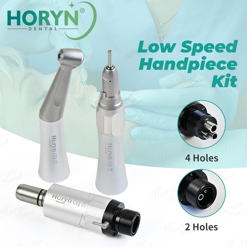 Fx Series ทันตกรรมความเร็วต่ํา Handpiece ปุ่มกดภายนอกสเปรย์น้ําเดี่ยว Contra Angle 2/4 หลุม Air Motor