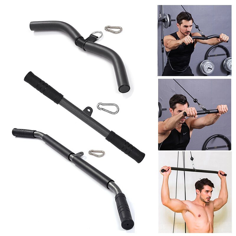 [ Lat Pull Down Bar Cable Machine Attachment fitness Straight Bar with Handle for home and sports fitness Muscle Building Strength Workout