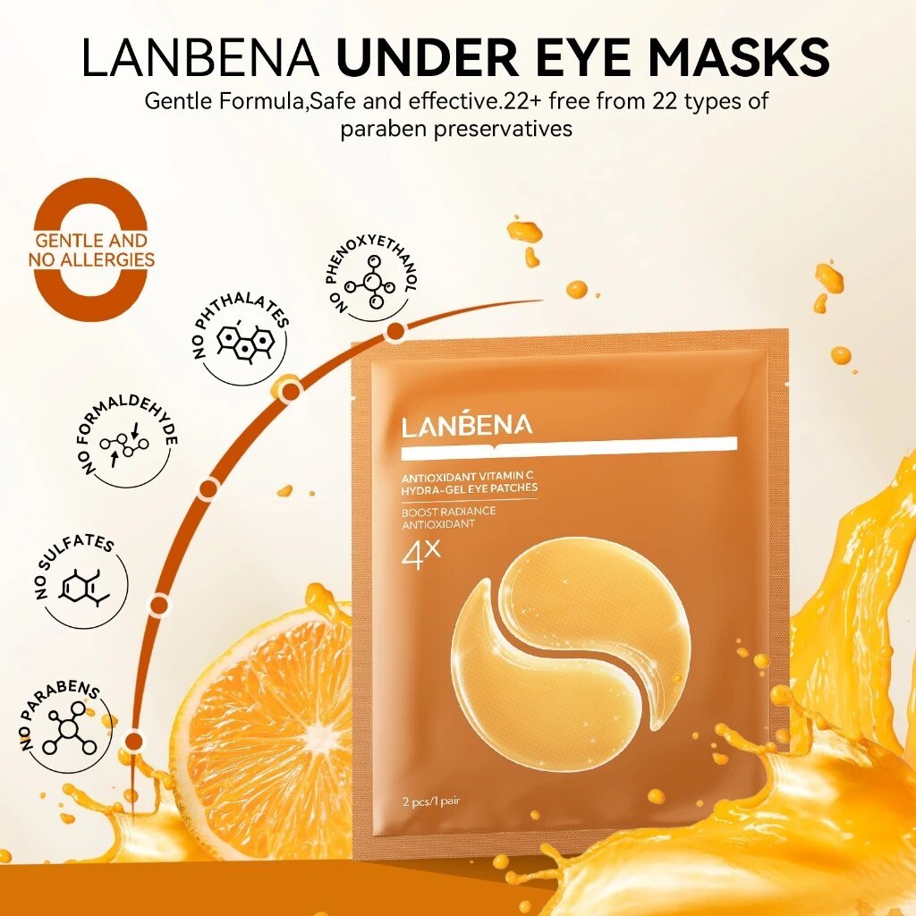 LANBENA Vitamin C/Retinol Rejuvenating Eye Mask Patch เพื่อลดความหมองคล้ําบํารุง (3 คู่)