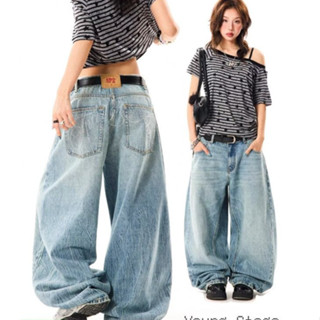 กางเกงยีนส์ทรงหลวม ขากว้าง สไตล์ย้อนยุค อเมริกัน
