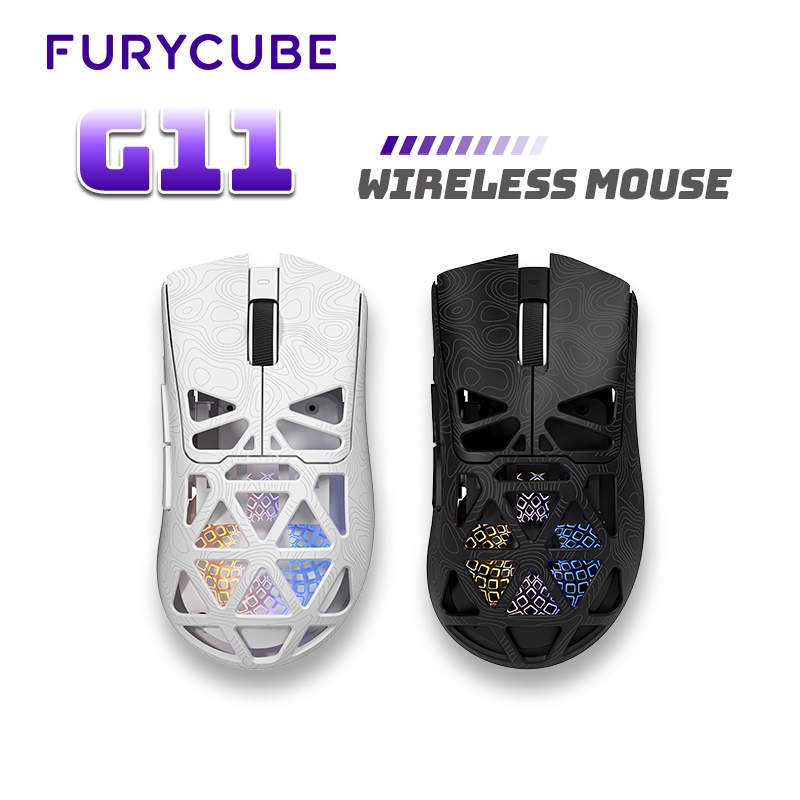 FURYCUBE G11 เมาส์สําหรับเล่นเกมไร้สาย PAW3311 แบบมีสาย/BT/2.4G 12000 DPI