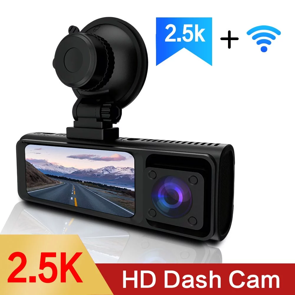 Joysync 3 ช่อง Dash Cam,2.5K ด้านหน้า/720P ภายใน/480P กล้องติดรถยนต์ด้านหลังพร้อมการควบคุม WiFi สําหรับรถยนต์,Dashcams พร้อม Night Vision,การบันทึก Loop,WDR,G-Sensor, จอภาพที่จอดรถ 24H thumbnail 3