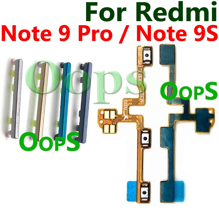ปุ่มเปิดปิด Flex สําหรับ Redmi Note 9 Pro 9S On Off Power Flex volume ปุ่มด้านข้างสายริบบิ้น