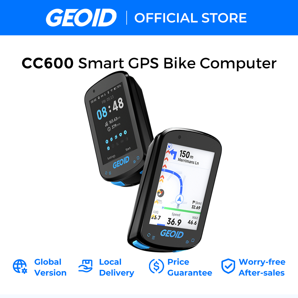 Geoid CC600 หน้าจอที่มีสีสันนําทาง GPS จักรยานคอมพิวเตอร์ 2.4 นิ้ว WIFI เกียร์จักรยาน speedometer