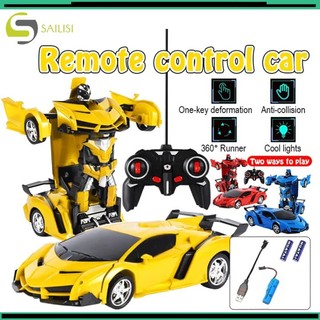 ​​Rechargeable 2-in-1 Sports Transformation Car Robot Deformation Model | 1:18 Wireless Deformation Model Toy  | Remote Control Car Toy for Boys Kids Gift​​