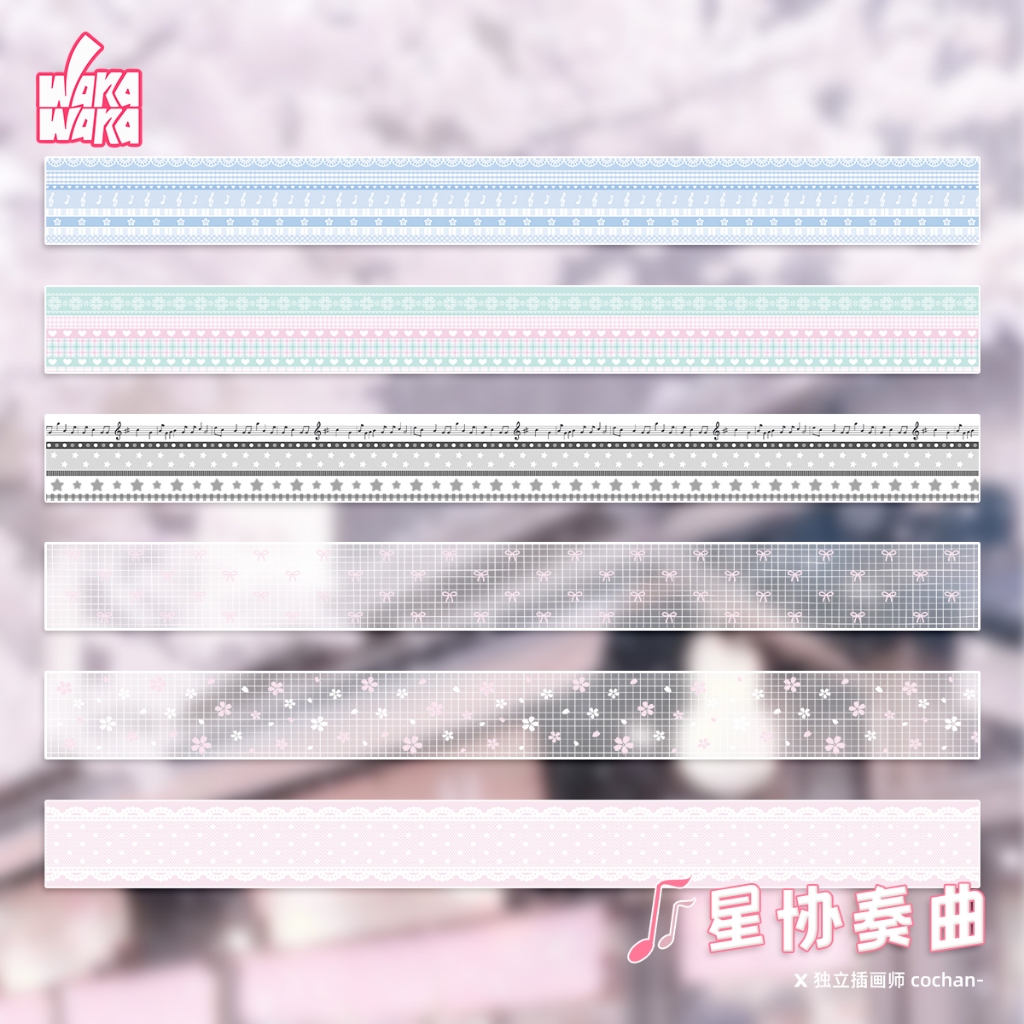 WaKaWaKa PET Washi เทป 3M Kawaii สติกเกอร์ตกแต่ง Scrapbooking วัสดุ DIY Journaling