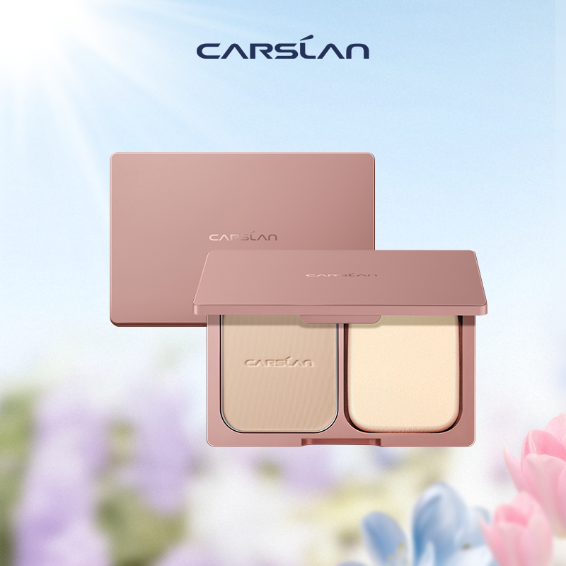 Carslan แป้งอัดแข็ง 9g ควบคุมความมัน 24H ปกปิดเต็มที่ แต่งหน้าดูเป็นธรรมชาติ