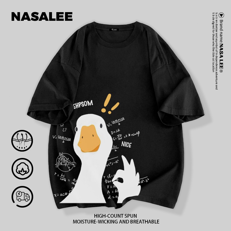【ส่งเร็ว 48 ชม.】เสื้อยืด NASA ผ้าฝ้ายนุ่ม ลายเป็ดฉลาดสุดชิค สไตล์ไทย ใส่ได้ทุกวัย