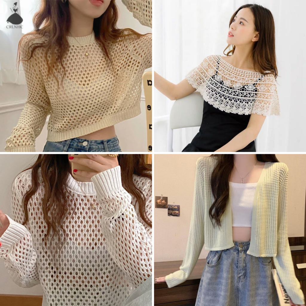 Kans เสื้อแขนยาวลําลอง คอกลม ผ้าถัก ทรงหลวม สีพื้น แฟชั่นฤดูร้อน สําหรับผู้หญิง TH