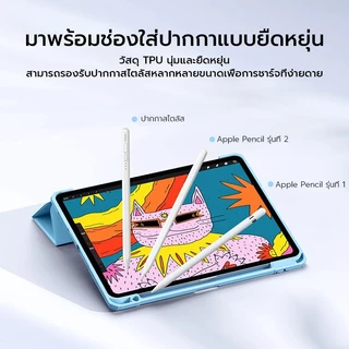 [it]เคสสำหรับiPad Air11นิ้ว/13นิ้วM4M3M2,Gen11th(A16)/10th‑6th,Pro11นิ้ว,Pro13นิ้วเคสขาตั้งหลายมุมพับรูปYแผ่นหลังอะคริลิกใสป้องกันการโค้งงอกันกระแทกมีช่องใส่ปากกามี5สี