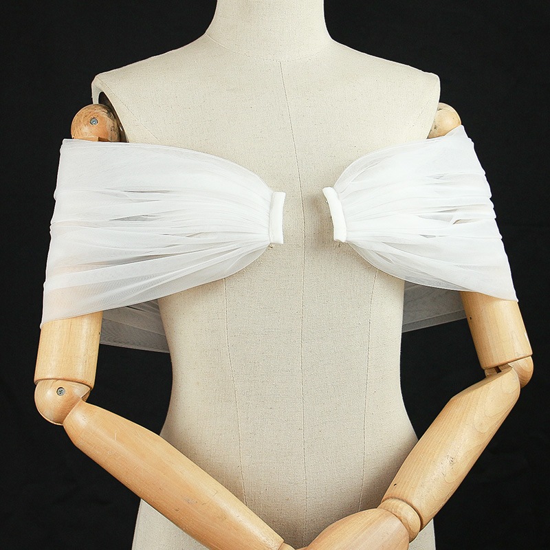 ผ้าคลุมไหล่สำหรับเจ้าสาว ถอดออกได้ ออกแบบเพื่อครอบคลุมหน้าอกและไหล่เดียว เหมาะสำหรับชุดแต่งงานและ.party outfits