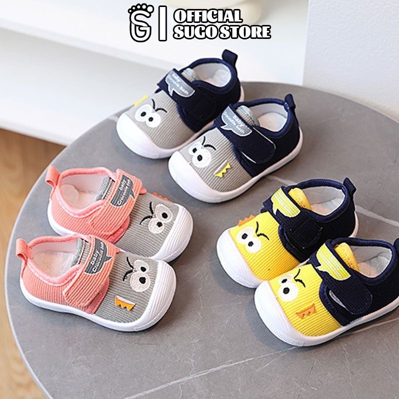 SUGE รองเท้าเด็กหัดเดิน พื้นนุ่ม มีเสียง สําหรับหัดเดิน 0-3 ปี