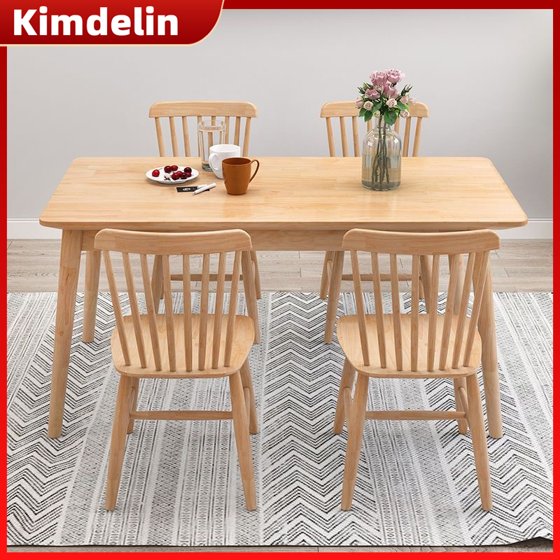 KIMDELIN Indoor Solid Wood Dining Table And Chairs