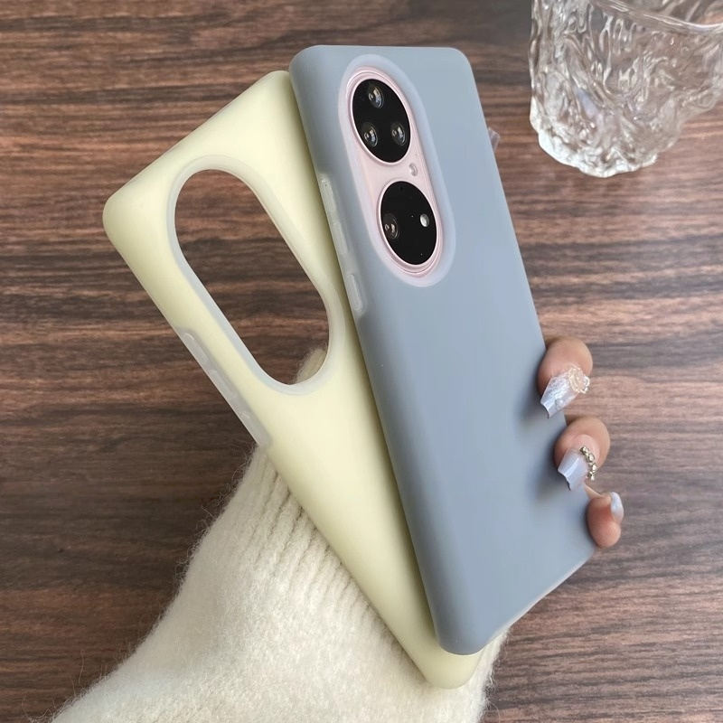 ปลอกสําหรับหัวเว่ย พี50กรณีโทรศัพท์ซิลิโคนเหลวจริงไม่เคยสีเหลืองสามชั้นกันกระแทกปกวุ้นความรู้สึกนุ่ม