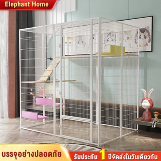 กรง กรงสัตว์เลี้ยงแบบพับได้ บ้านสัตว์เลี้ยงสําหรับงานหนักสํา…