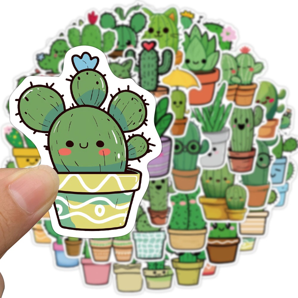 [สติ๊กเกอร์ขนาดใหญ่]50ชิ้นน่ารักพืชกระบองเพชรสติ๊กเกอร์กราฟฟิตี ง เอแคลส์ สําหรับของเล่นเด็กแล็ปท็อปโทรศัพท์กระเป๋า ส สมุดภาพ สเก็ตบอร์ดสร้างสรรค์สติก