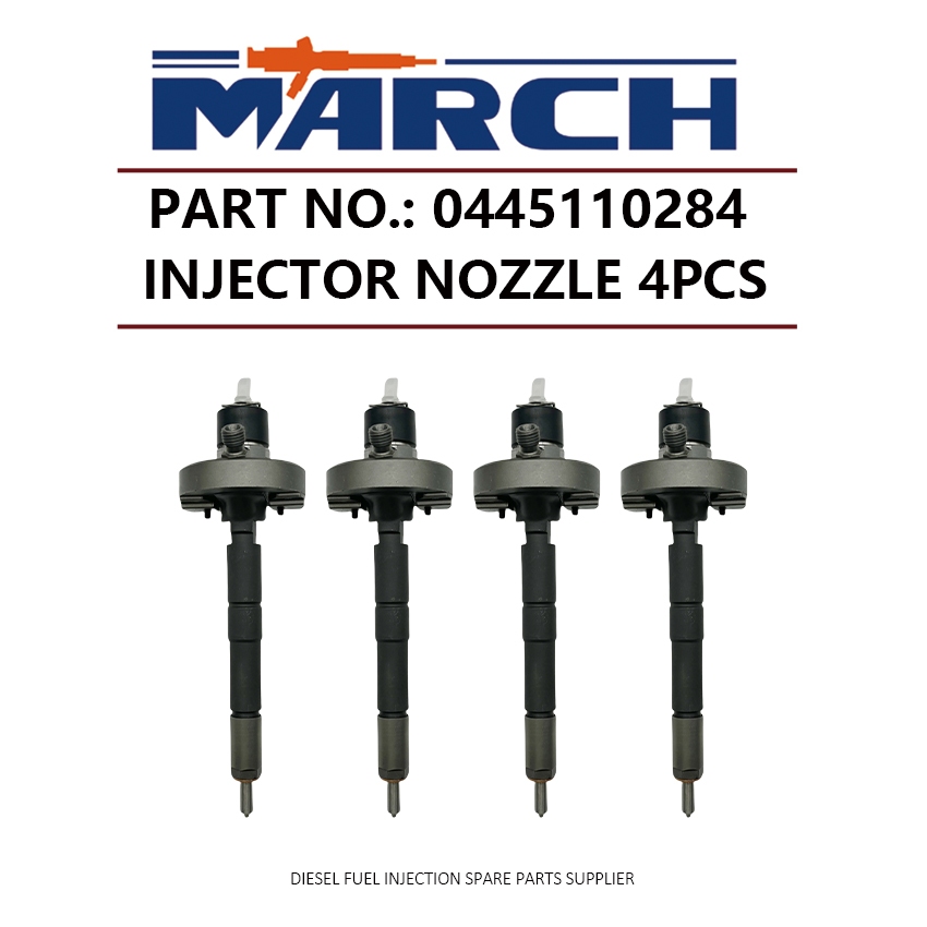 หัวฉีดน้ํามันเชื้อเพลิงดีเซล 4 ชิ้น 0445110284 สําหรับ Bosch Nissan Patrol ZD30 DX GU Y61 UELY61 3.0