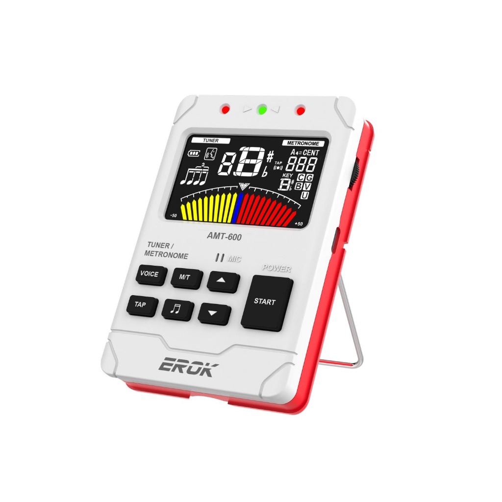 (TH 24H Shipping) EROK AMT-600 Tuner/Metronome/Tone Generator 3-in-1 แบตเตอรี่ชาร์จในตัว
