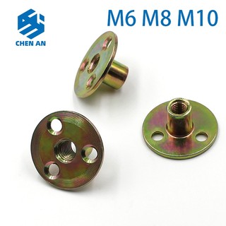 CHEN AN 1PCS M6 M8 M10 Hole Tee Nut Fixing และเชื่อมต่อเฟอร์นิเจอร์ด้าย 三孔铁板母READY STOCK