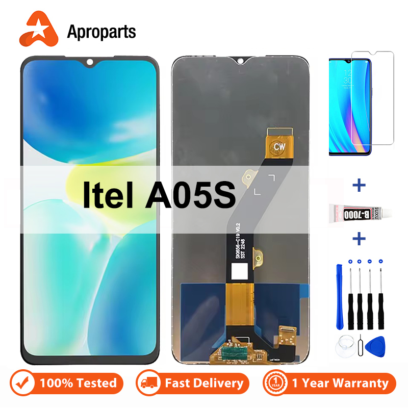 6.6 "LCD สําหรับ Itel A05S A663LC จอแสดงผล การประกอบจอสัมผัส Digitizer อะไหล่ฟรีเครื่องมือ