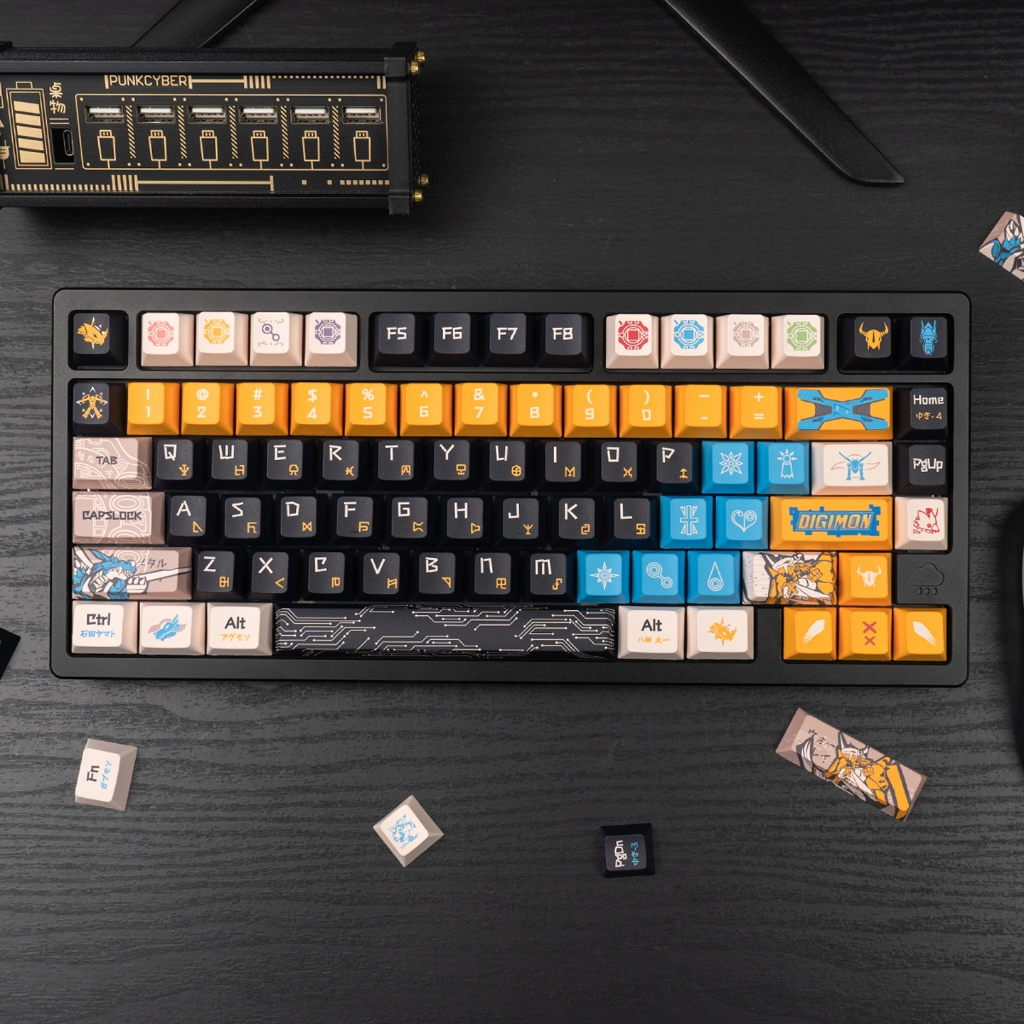 Digimon Keycap Black ความหนา 1.7 มม. PBT Cherry protail รูปที่ 2