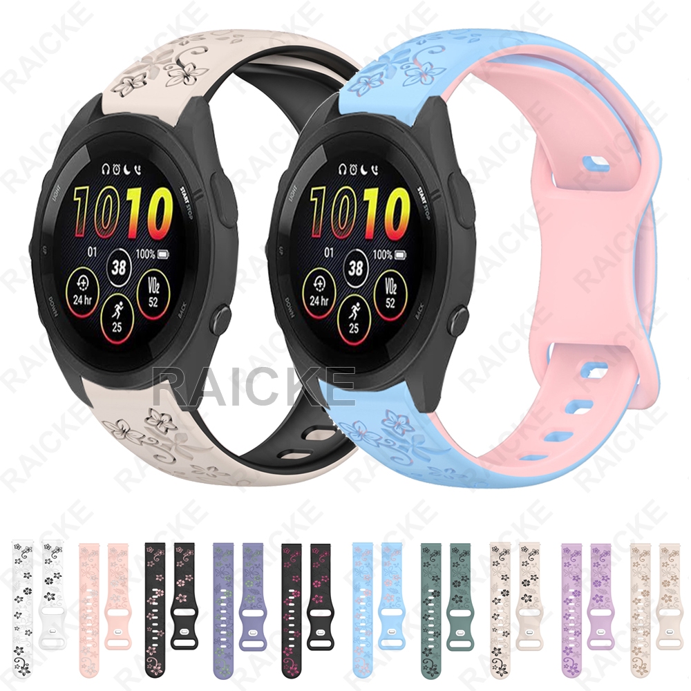 สายรัดซิลิโคนสองสีสำหรับ Garmin Forerunner 265Music / Forerunner 255 / 570 47mm / Vivoactive 4 / Venu 4 45mm 41mm / Venu 3 / Venu 2 / 570 47mm