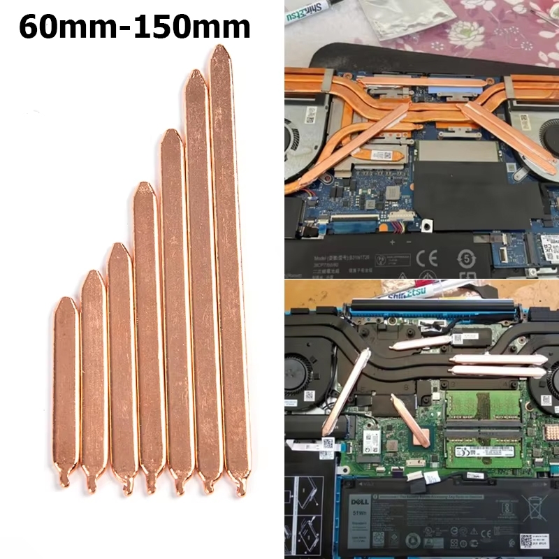 [InterfunT] ท่อทองแดงระบายความร้อน แบบแบน 60 มม. - 150 มม. สําหรับคอมพิวเตอร์ แล็ปท็อป โน้ตบุ๊ก Diy