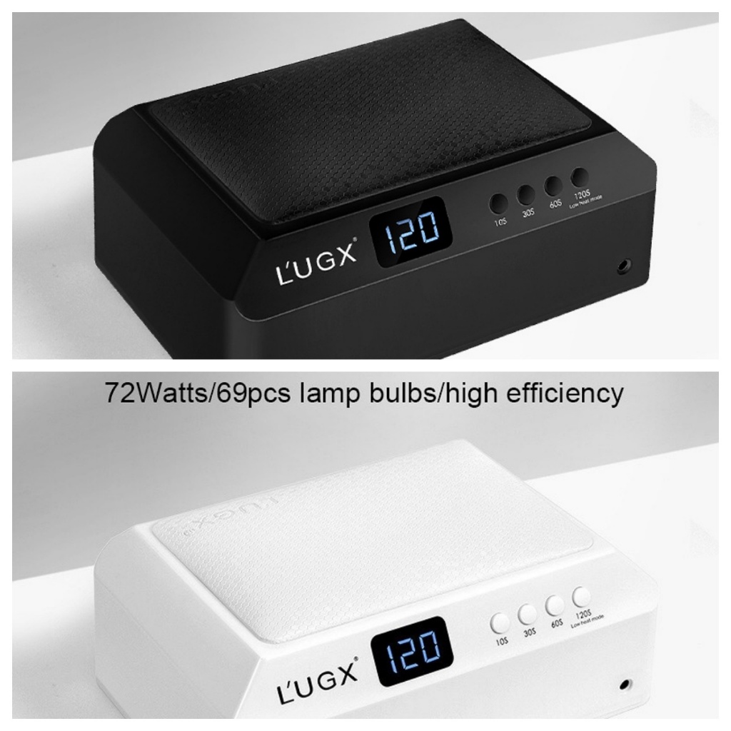พร้อมส่ง สีดำ / สีขาว เครื่องอบเล็บเจล L’UGX 72 วัตต์ รุ่นLG-205 รุ่น มีเบาะรองมือในตัว สวยแข็งแรงทันสมัย ขนาด ไฟ 69